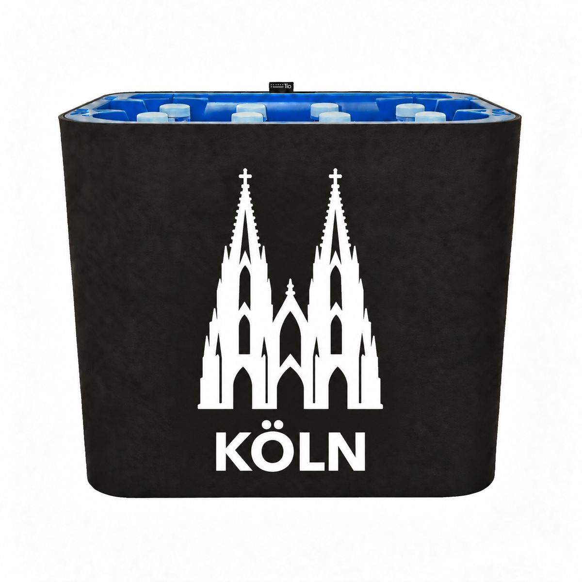 KistenBlende Köln Stadt Silhouette 2 auf Wasserkiste PET