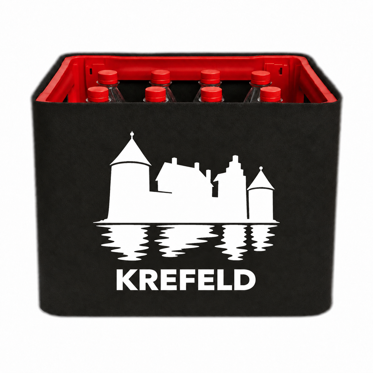 KistenBlende Krefeld Stadt Silhouette 2 auf Limonadenkiste PET