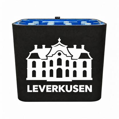 KistenBlende Leverkusen Stadt Silhouette 2 auf Wasserkiste PET
