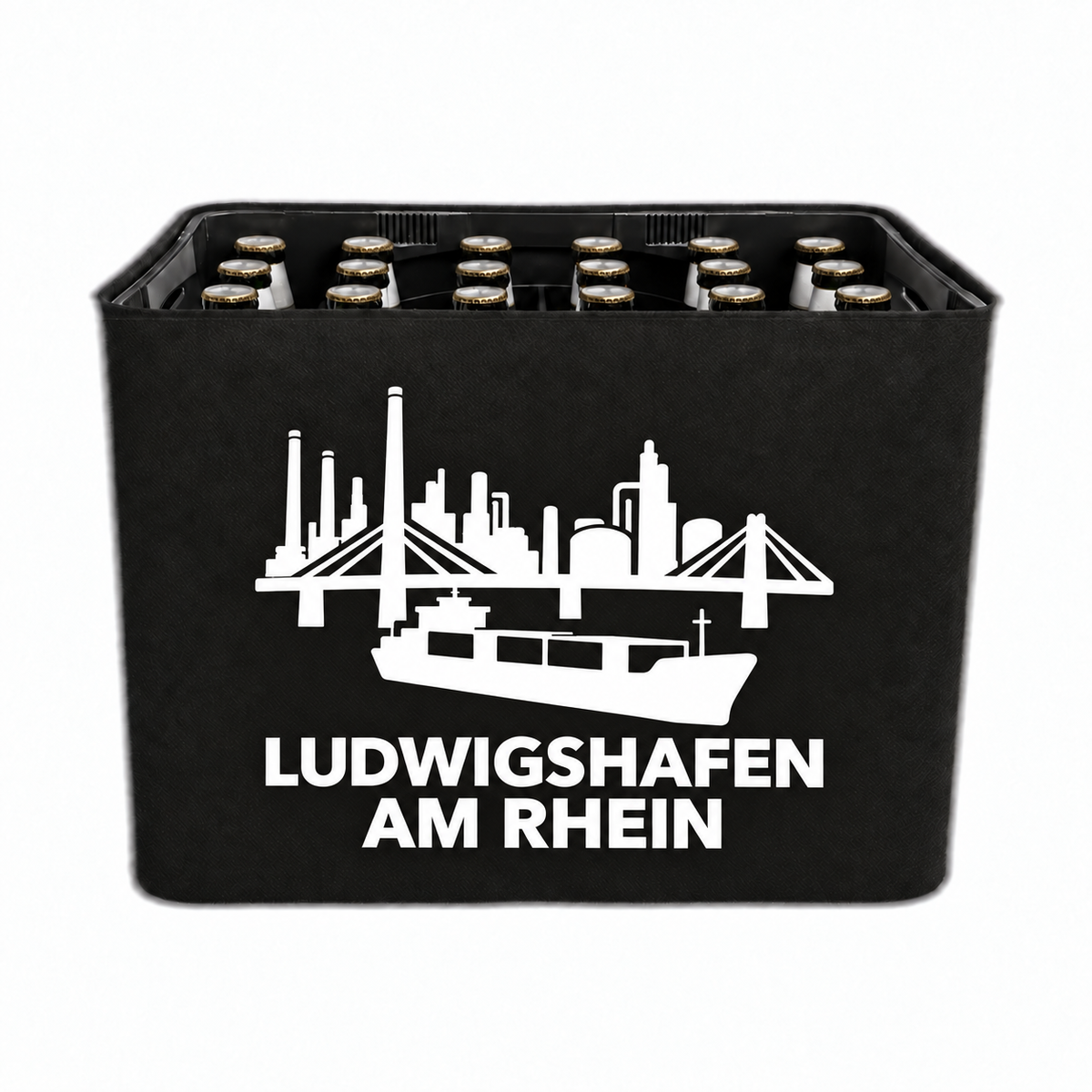 KistenBlende Ludwigshafen am Rhein Stadt Silhouette 2 auf Bierkasten