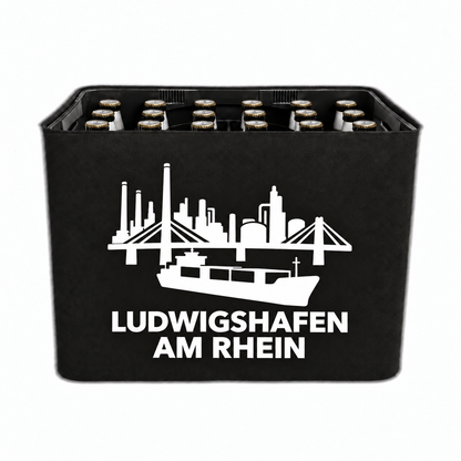KistenBlende Ludwigshafen am Rhein Stadt Silhouette 2 auf Bierkasten