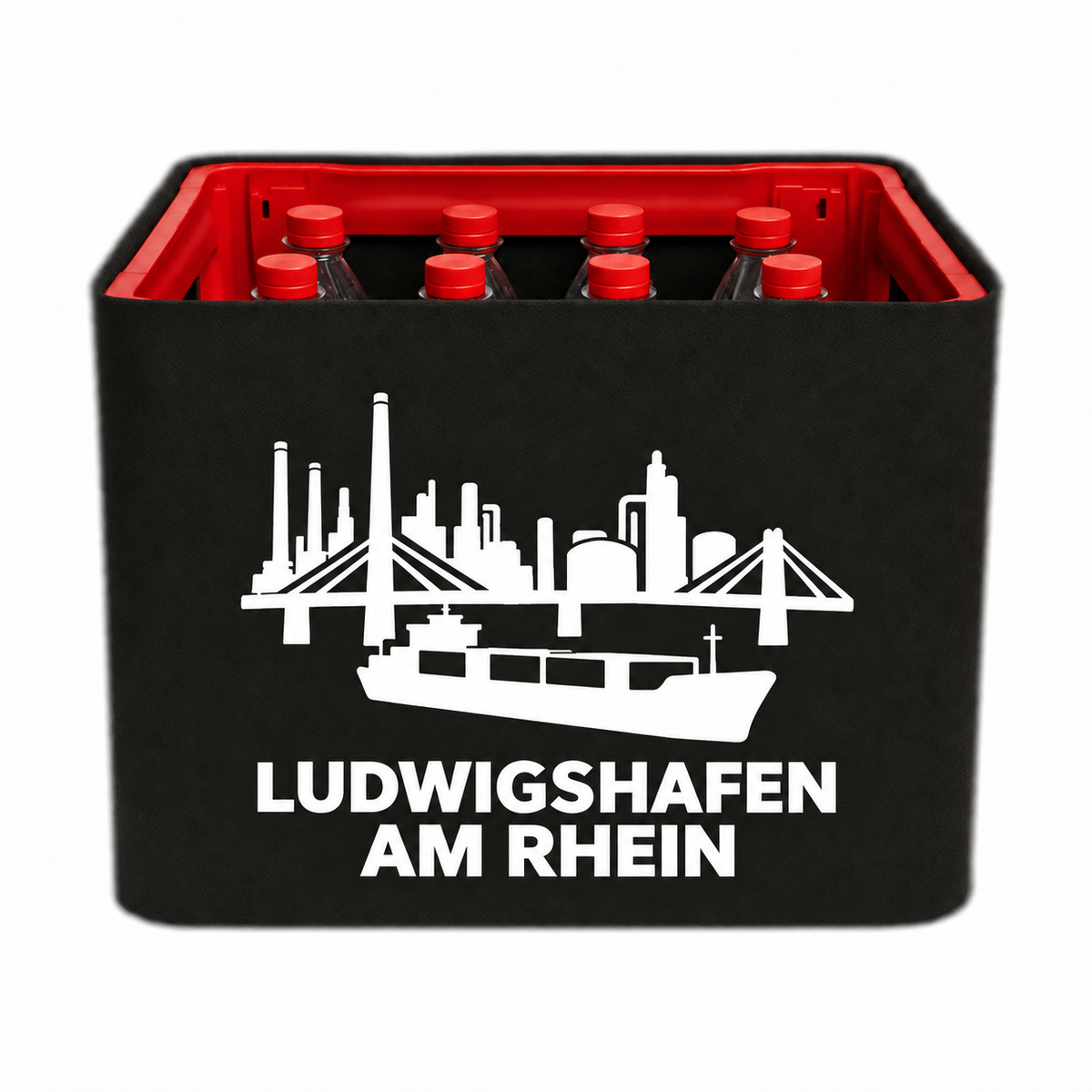 KistenBlende Ludwigshafen am Rhein Stadt Silhouette 2 auf Limonadenkiste PET