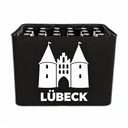 KistenBlende Lübeck Stadt Silhouette 2 auf Bierkasten