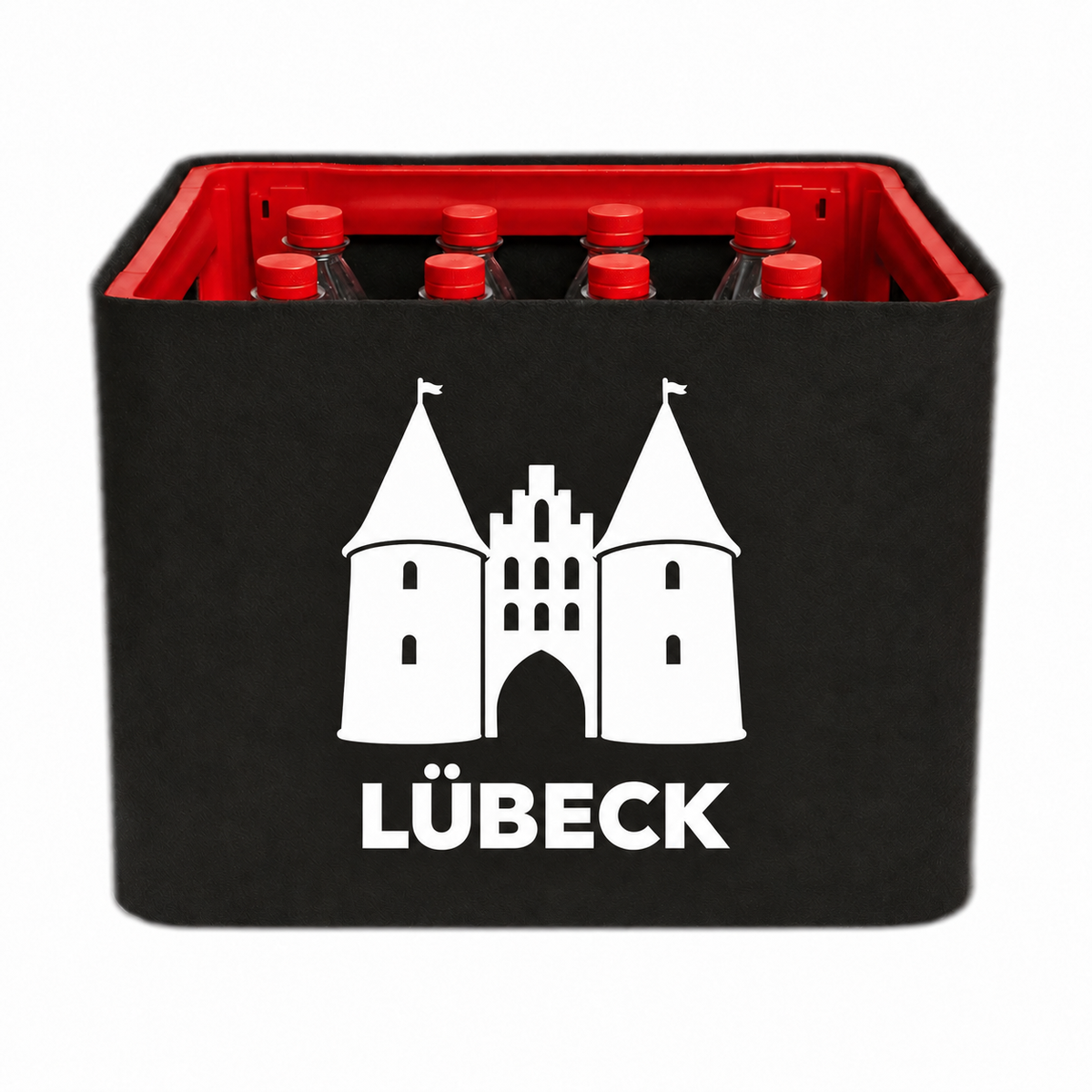 KistenBlende Lübeck Stadt Silhouette 2 auf Limonadenkiste PET