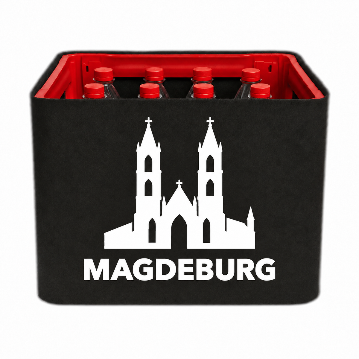 KistenBlende Magdeburg Stadt Silhouette 2 auf Limonadenkiste PET