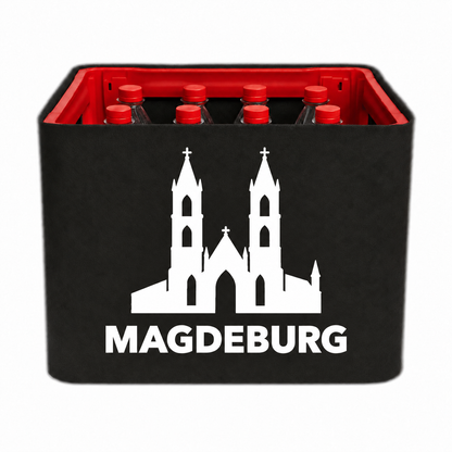 KistenBlende Magdeburg Stadt Silhouette 2 auf Limonadenkiste PET