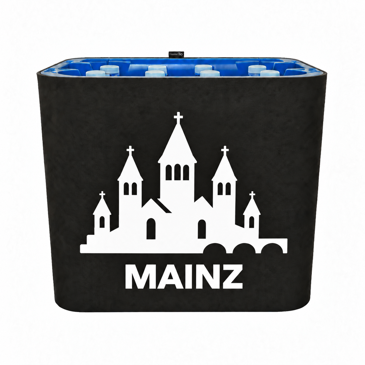 KistenBlende Mainz Stadt Silhouette 2 auf Wasserkiste PET