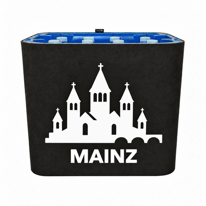 KistenBlende Mainz Stadt Silhouette 2 auf Wasserkiste PET