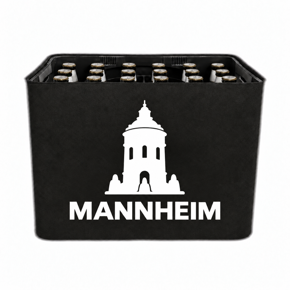 KistenBlende Mannheim Stadt Silhouette 2 auf Bierkasten