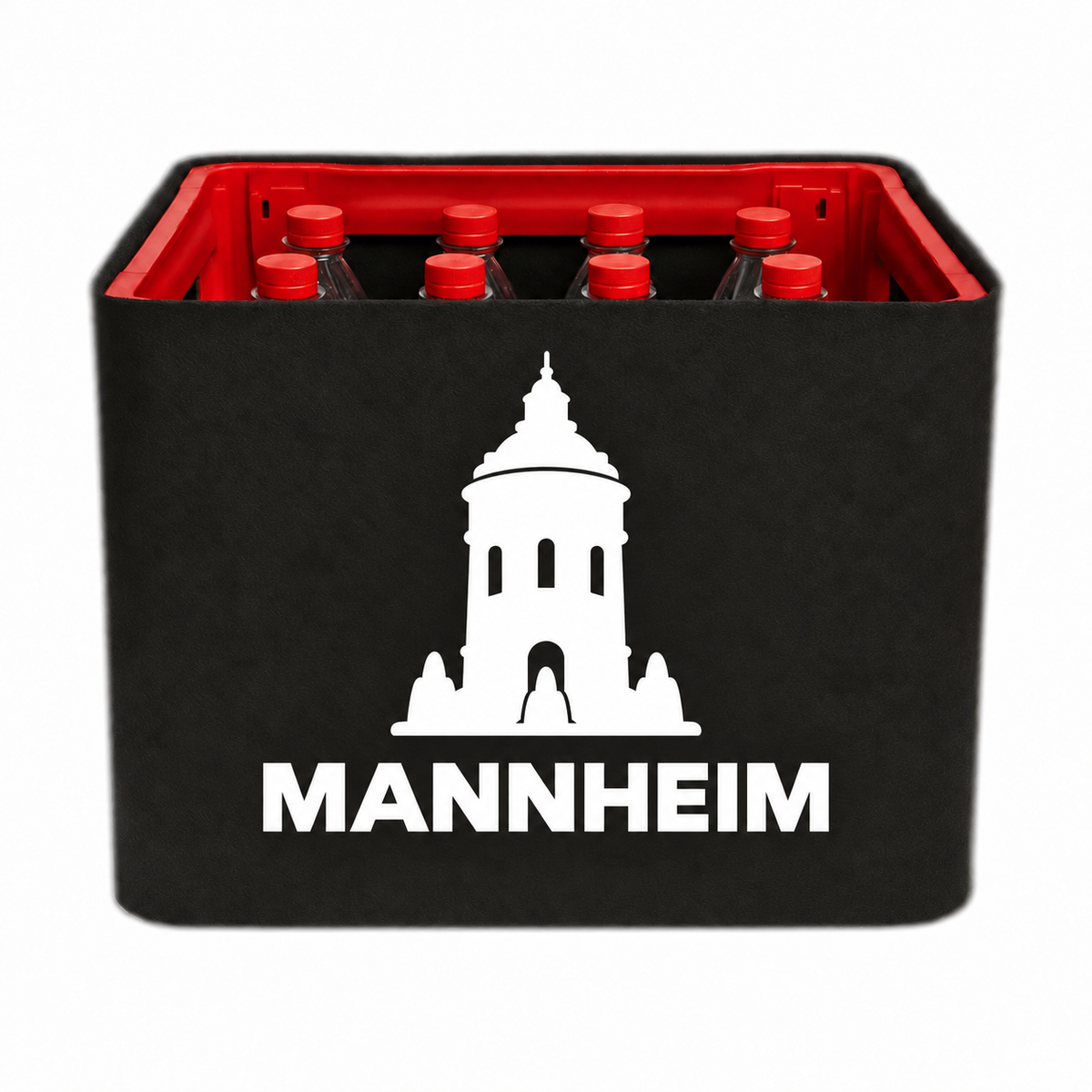 KistenBlende Mannheim Stadt Silhouette 2 auf Limonadenkiste PET