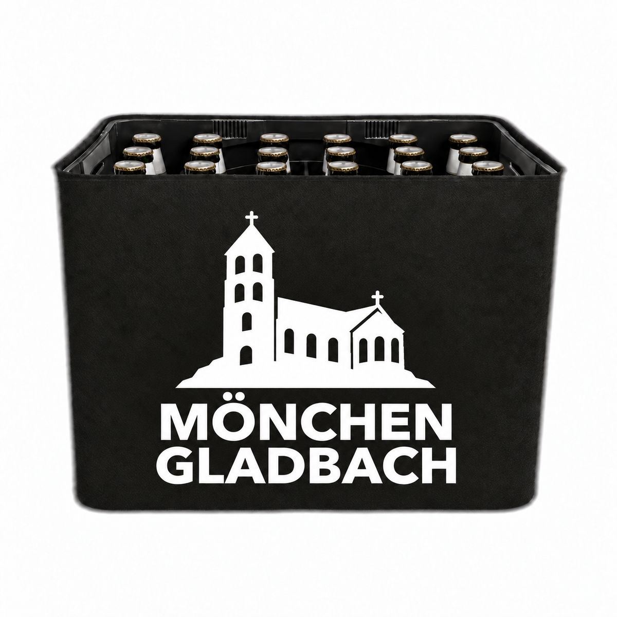 KistenBlende Mönchengladbach Stadt Silhouette 2 auf Bierkasten