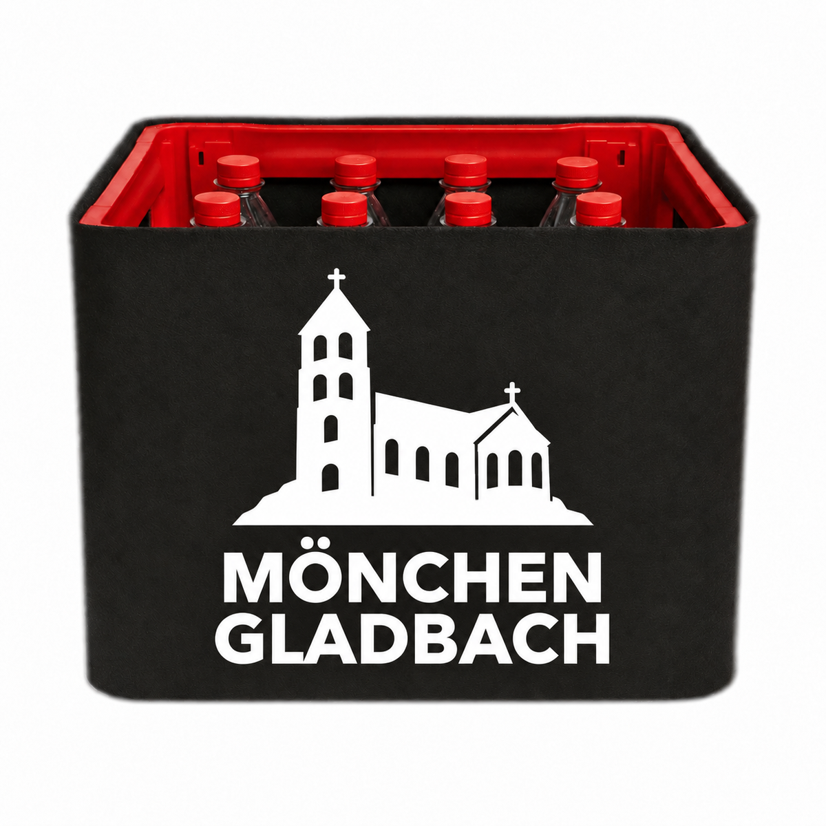 KistenBlende Mönchengladbach Stadt Silhouette 2 auf Limonadenkiste PET