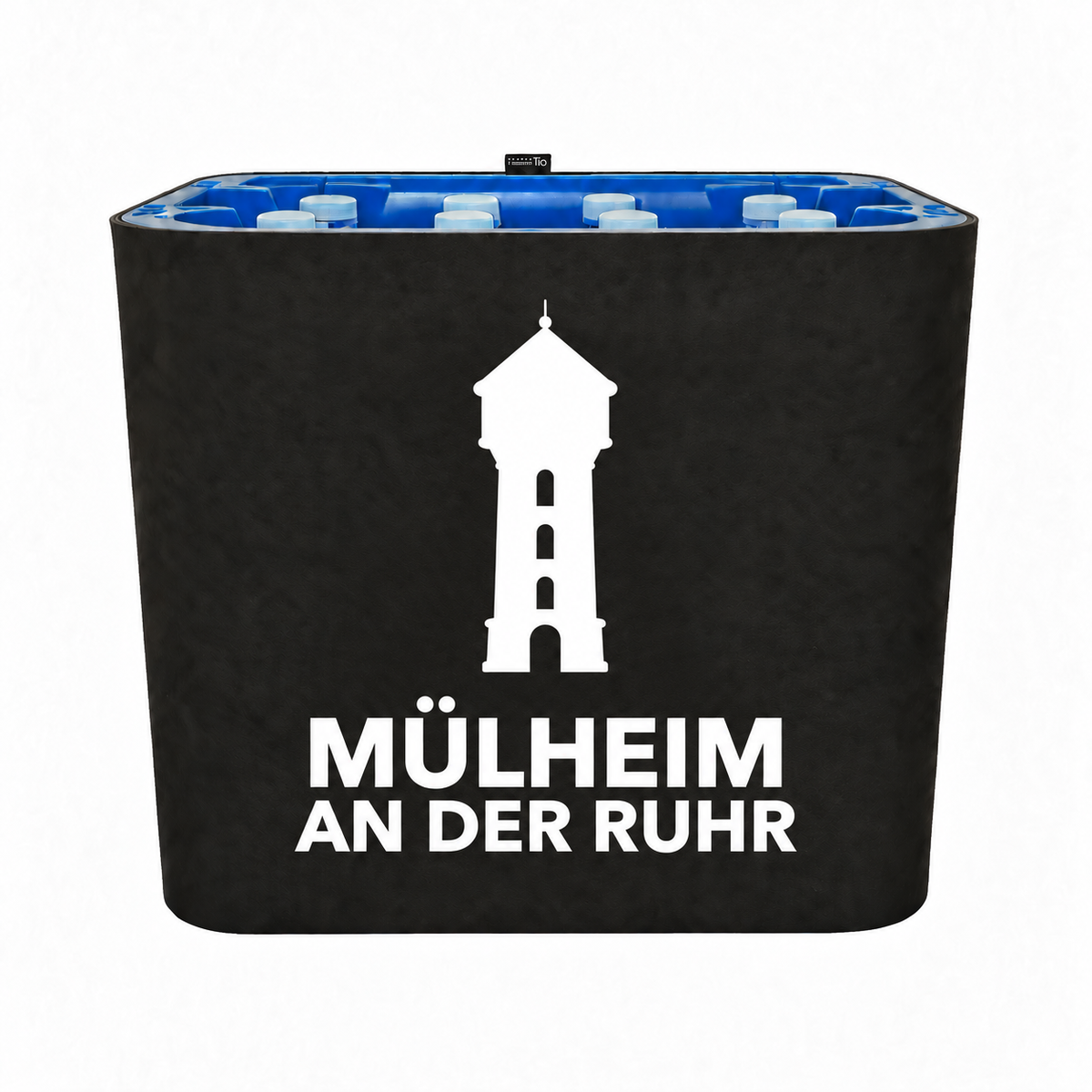 KistenBlende Mülheim an der Ruhr Stadt Silhouette 2 auf Wasserkiste PET