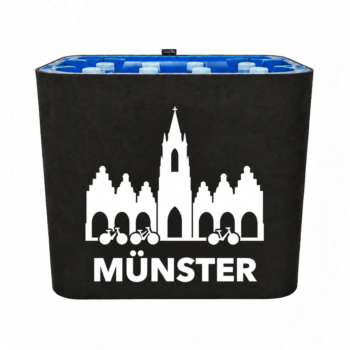 KistenBlende Münster Stadt Silhouette 2 auf Wasserkiste PET