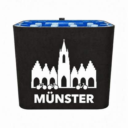 KistenBlende Münster Stadt Silhouette 2 auf Wasserkiste PET