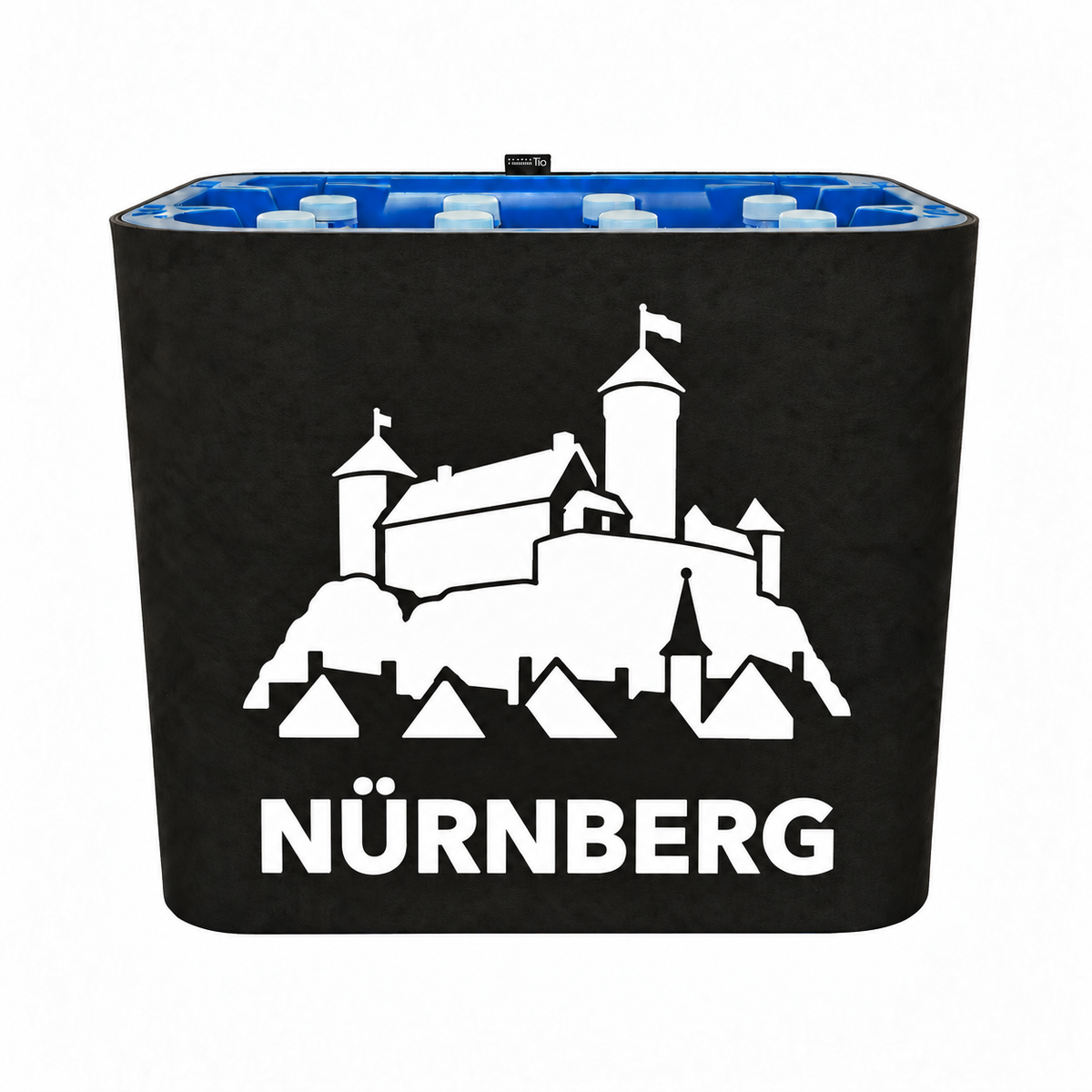 KistenBlende Nürnberg Stadt Silhouette 2 auf Wasserkiste PET
