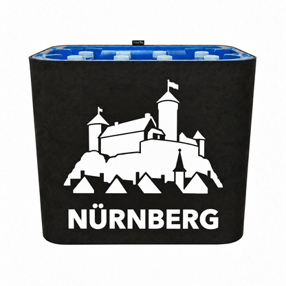 KistenBlende Nürnberg Stadt Silhouette 2 auf Wasserkiste PET