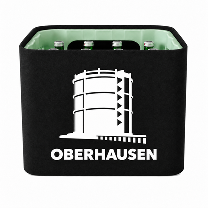 KistenBlende Oberhausen Stadt Silhouette 2 auf Wasserkiste Glas