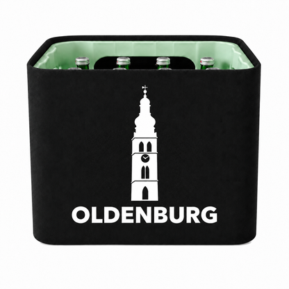 KistenBlende Oldenburg (Oldenburg) Stadt Silhouette 2 auf Wasserkiste Glas