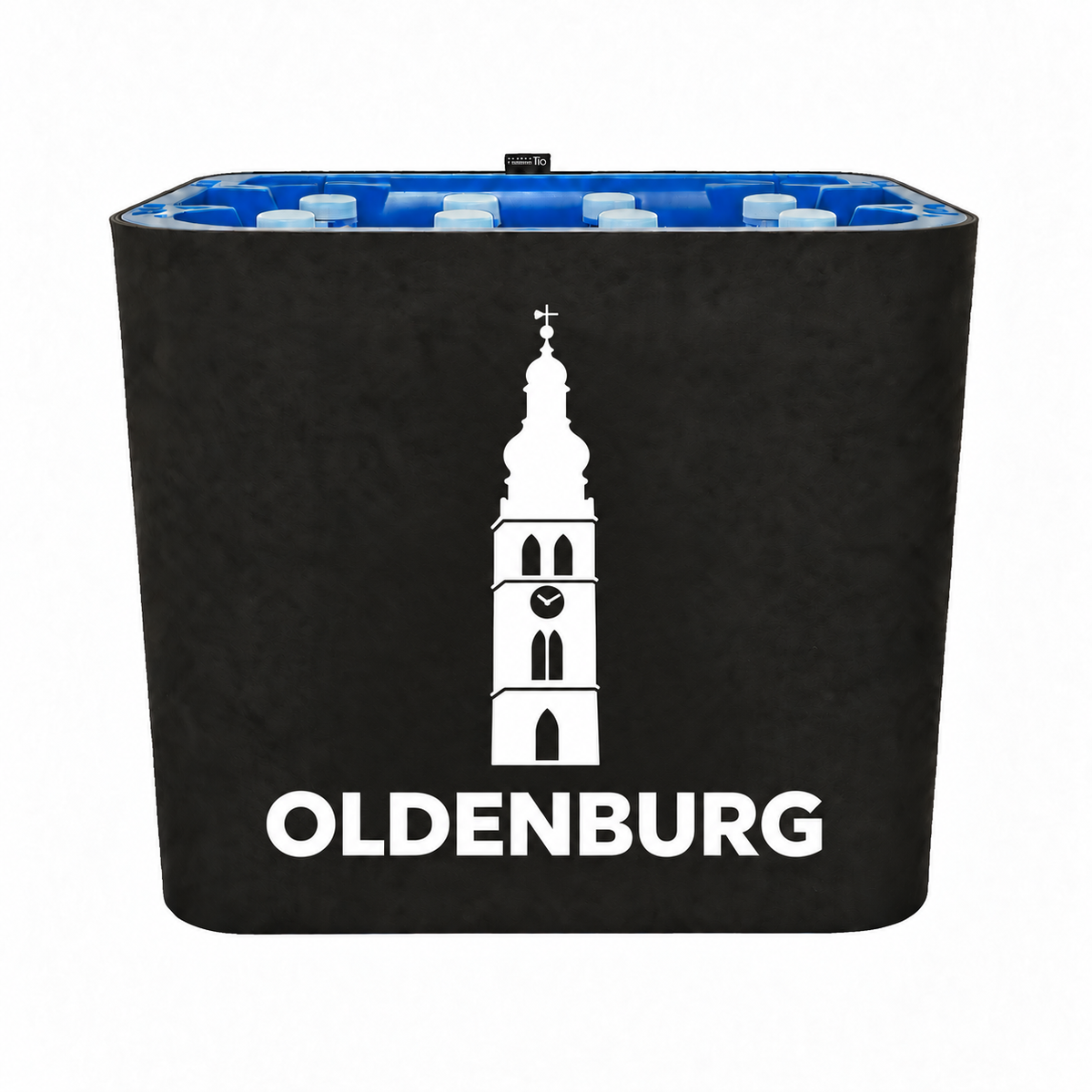 KistenBlende Oldenburg (Oldenburg) Stadt Silhouette 2 auf Wasserkiste PET