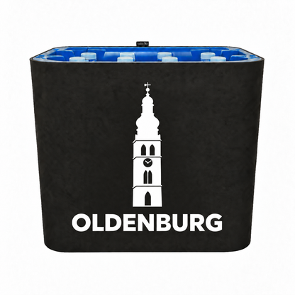 KistenBlende Oldenburg (Oldenburg) Stadt Silhouette 2 auf Wasserkiste PET