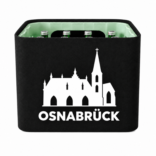KistenBlende Osnabrück Stadt Silhouette 2 auf Wasserkiste Glas