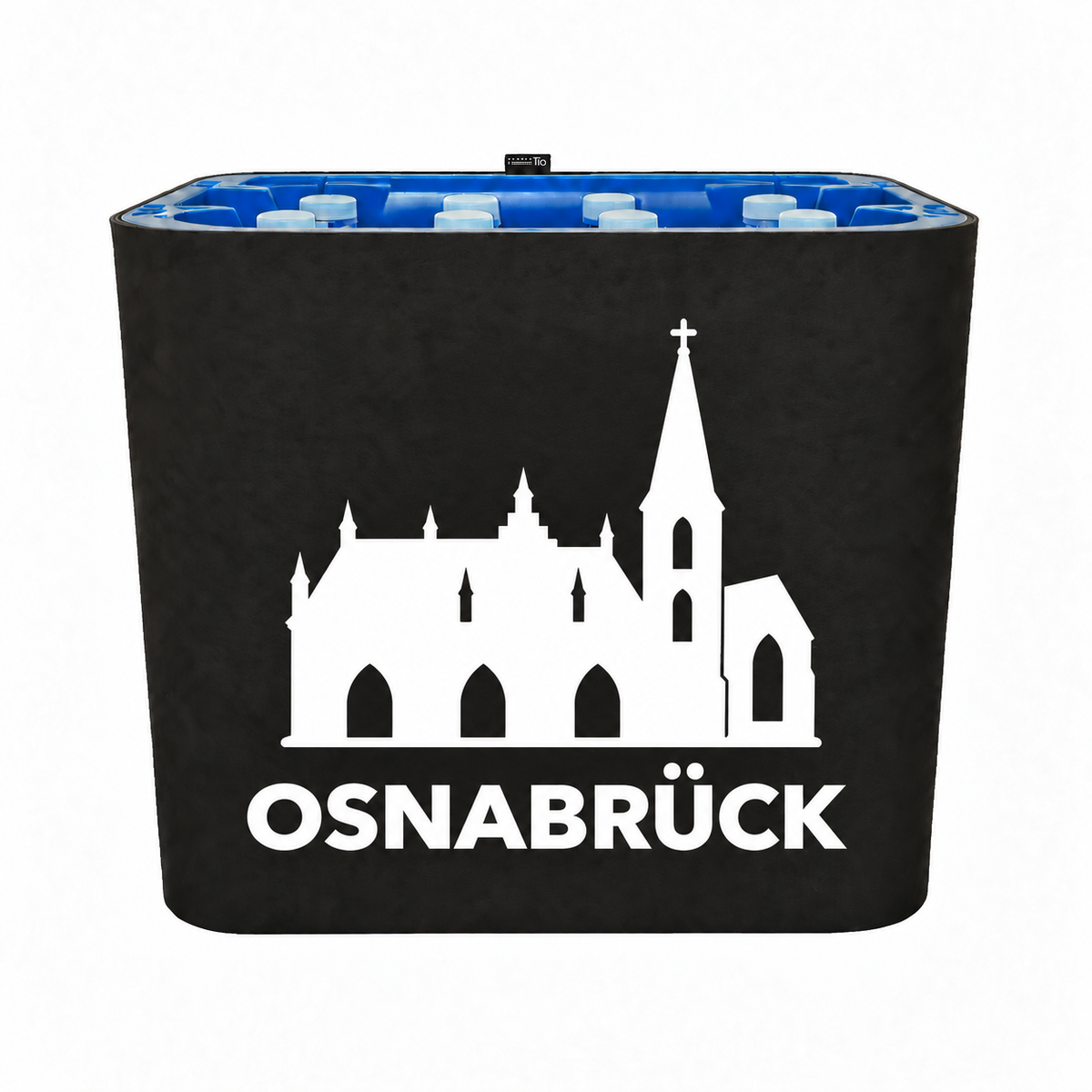 KistenBlende Osnabrück Stadt Silhouette 2 auf Wasserkiste PET