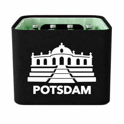 KistenBlende Potsdam Stadt Silhouette 2 auf Wasserkiste Glas