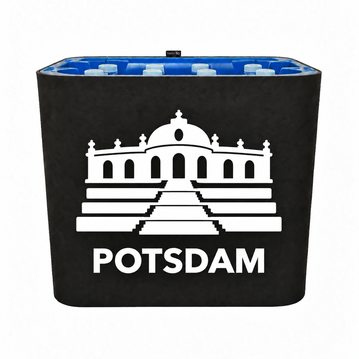 KistenBlende Potsdam Stadt Silhouette 2 auf Wasserkiste PET