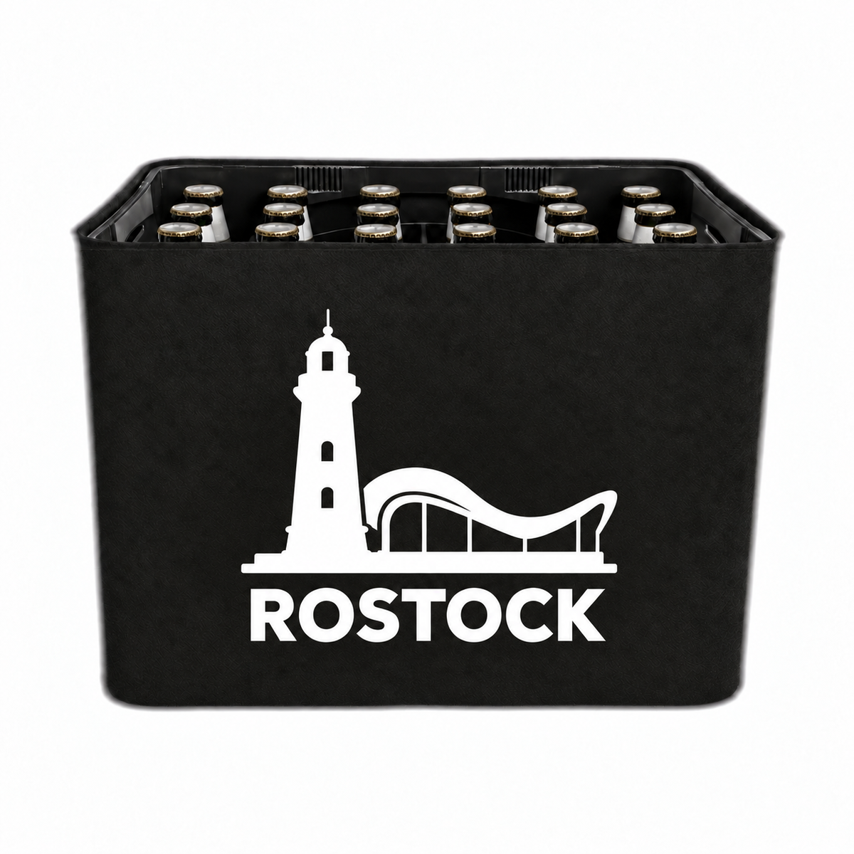 KistenBlende Rostock Stadt Silhouette 2 auf Bierkasten