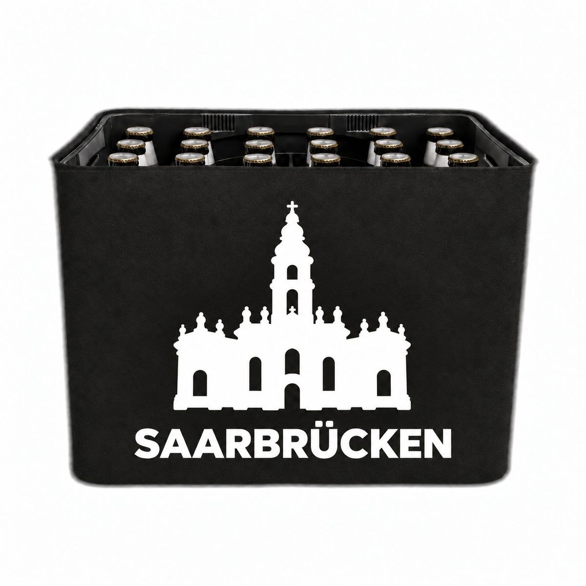 KistenBlende Saarbrücken Stadt Silhouette 2 auf Bierkasten