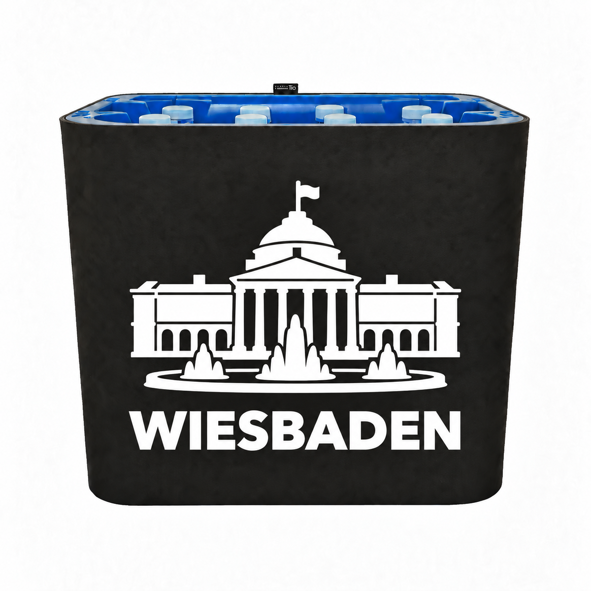 KistenBlende Wiesbaden Stadt Silhouette 2 auf Wasserkiste PET