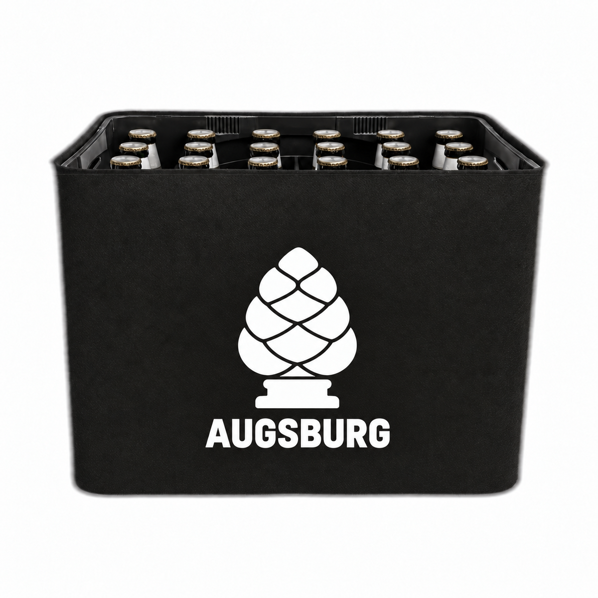 KistenBlende Augsburg Stadt Silhouette auf Bierkasten