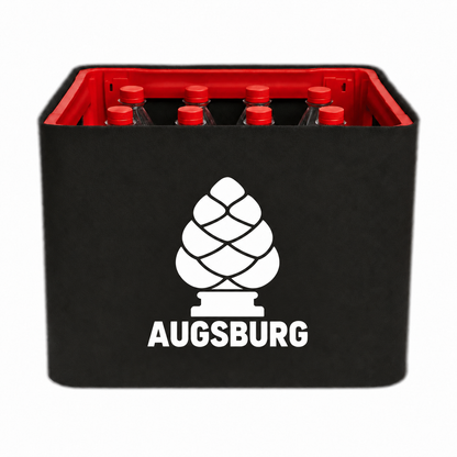 KistenBlende Augsburg Stadt Silhouette auf Limonadenkiste PET