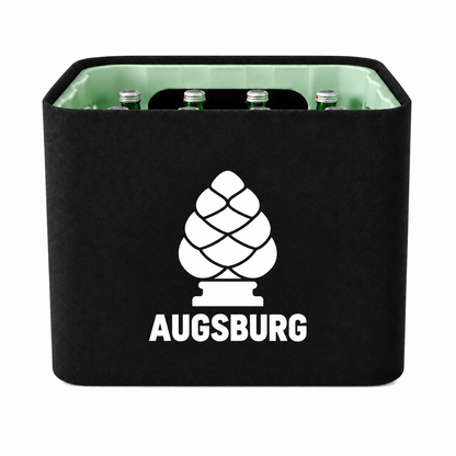 KistenBlende Augsburg Stadt Silhouette auf Wasserkiste Glas
