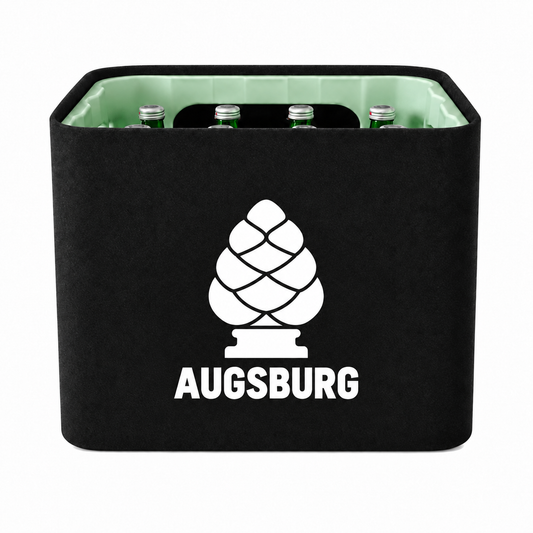 KistenBlende Augsburg Stadt Silhouette auf Wasserkiste Glas