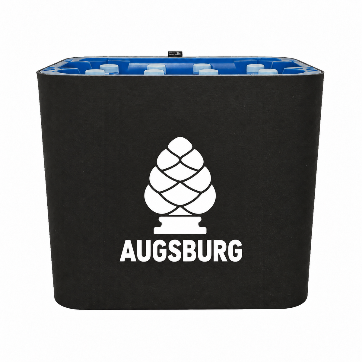 KistenBlende Augsburg Stadt Silhouette auf Wasserkiste PET