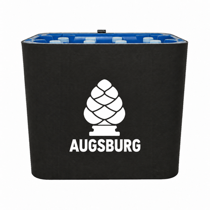 KistenBlende Augsburg Stadt Silhouette auf Wasserkiste PET
