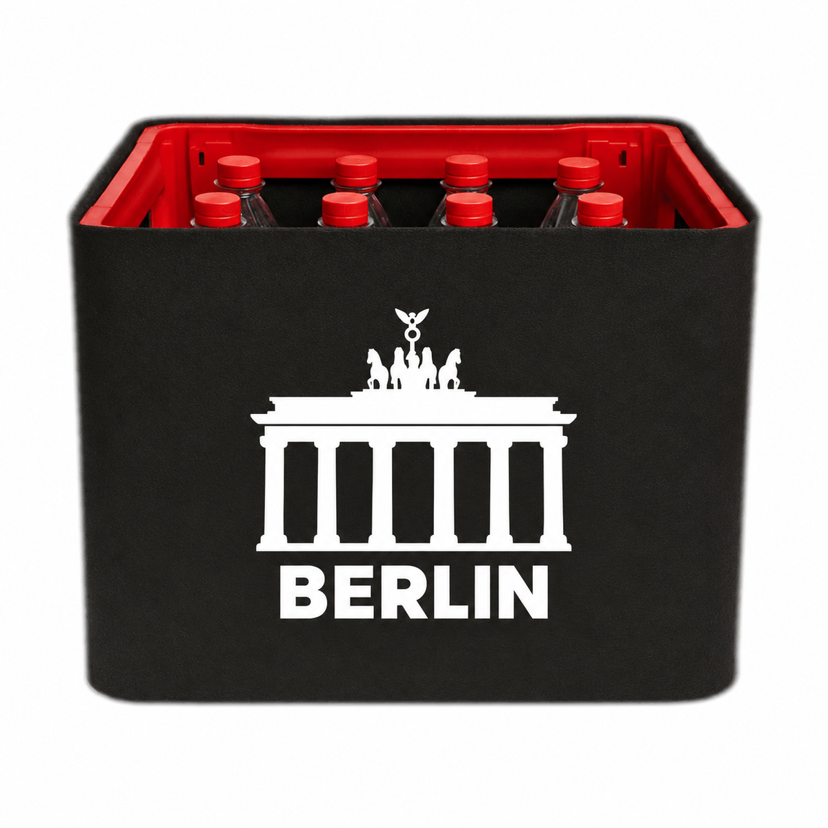 KistenBlende Berlin Stadt Silhouette auf Limonadenkiste PET