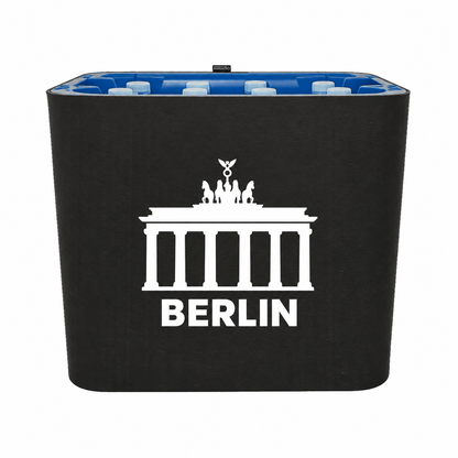 KistenBlende Berlin Stadt Silhouette auf Wasserkiste PET