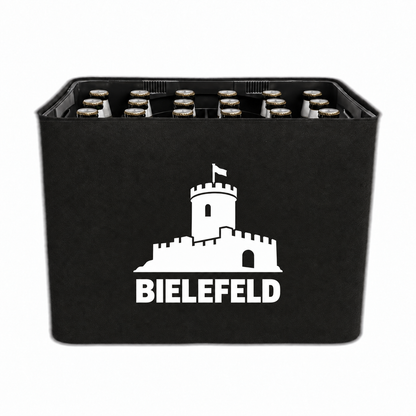 KistenBlende Bielefeld Stadt Silhouette auf Bierkasten