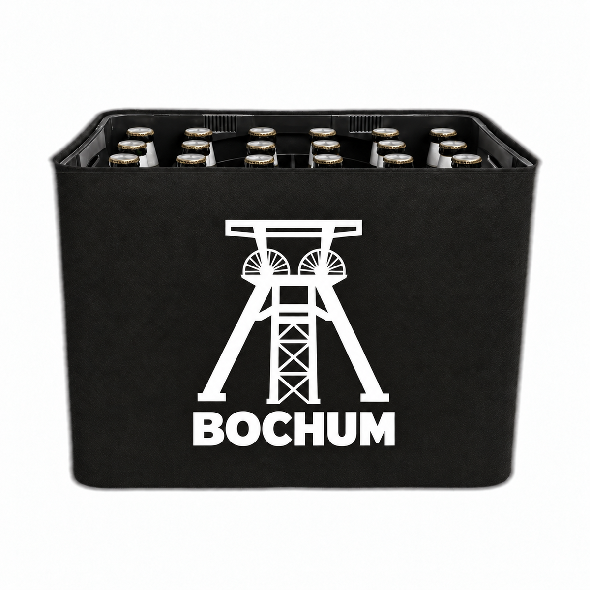 KistenBlende Bochum Stadt Silhouette auf Bierkasten
