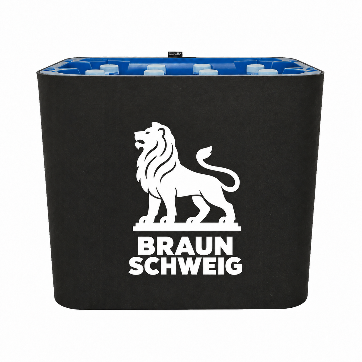 KistenBlende Braunschweig Stadt Silhouette auf Wasserkiste PET