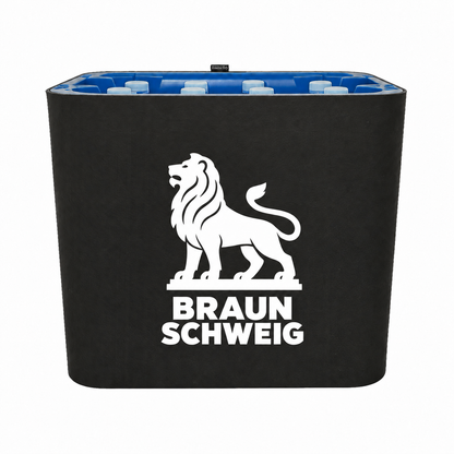 KistenBlende Braunschweig Stadt Silhouette auf Wasserkiste PET
