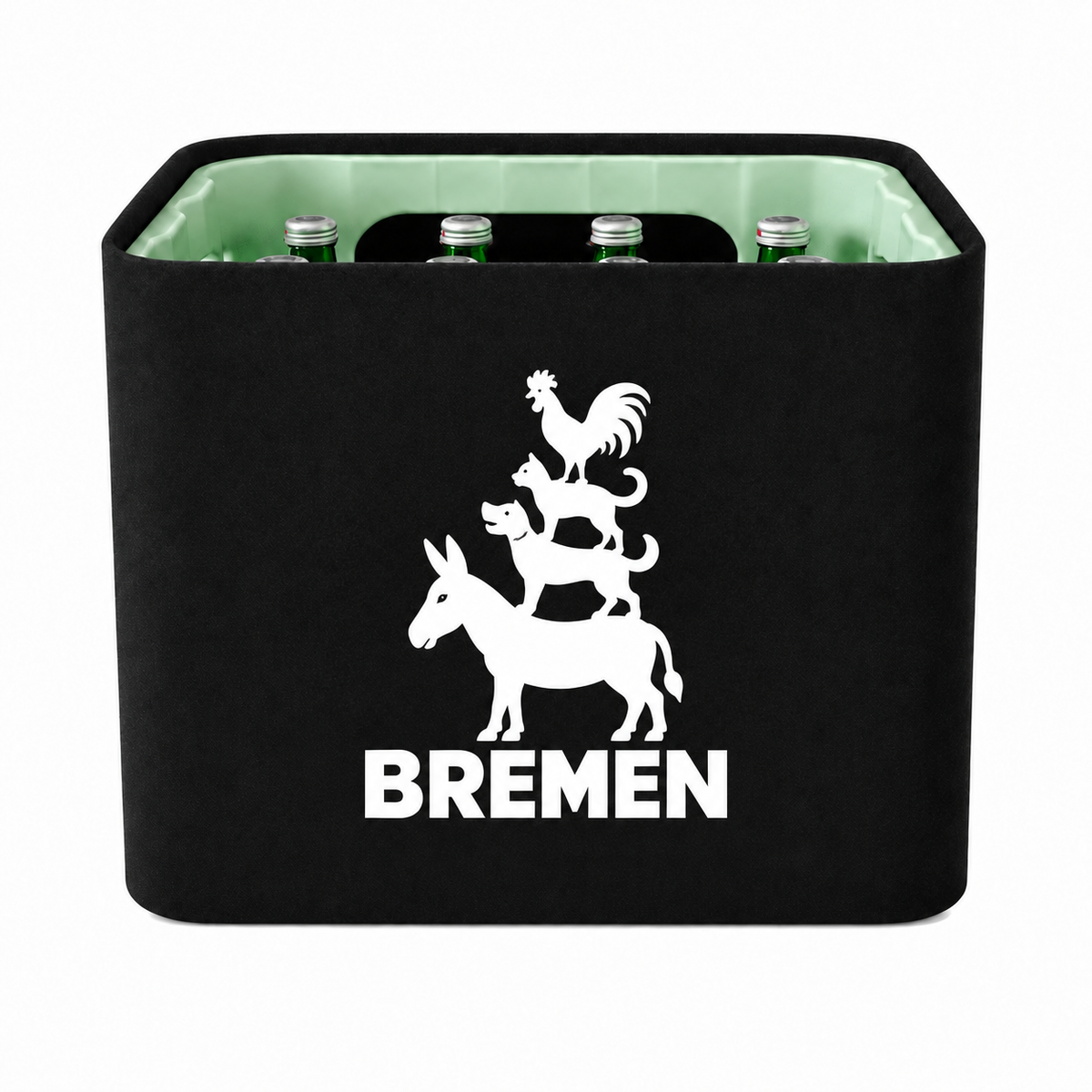 KistenBlende Bremen Stadt Silhouette auf Wasserkiste Glas