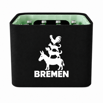 KistenBlende Bremen Stadt Silhouette auf Wasserkiste Glas
