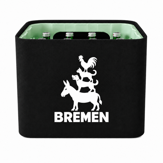 KistenBlende Bremen Stadt Silhouette auf Wasserkiste Glas