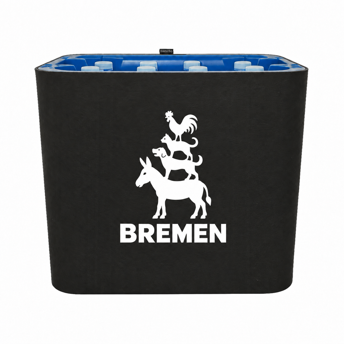 KistenBlende Bremen Stadt Silhouette auf Wasserkiste PET
