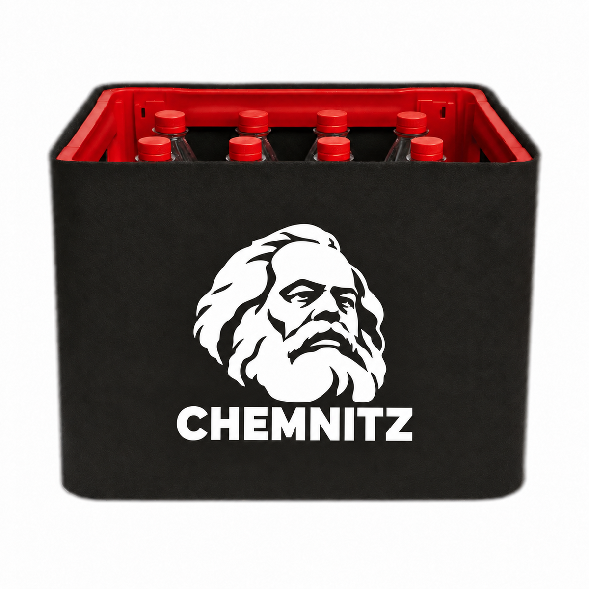 KistenBlende Chemnitz Stadt Silhouette auf Limonadenkiste PET