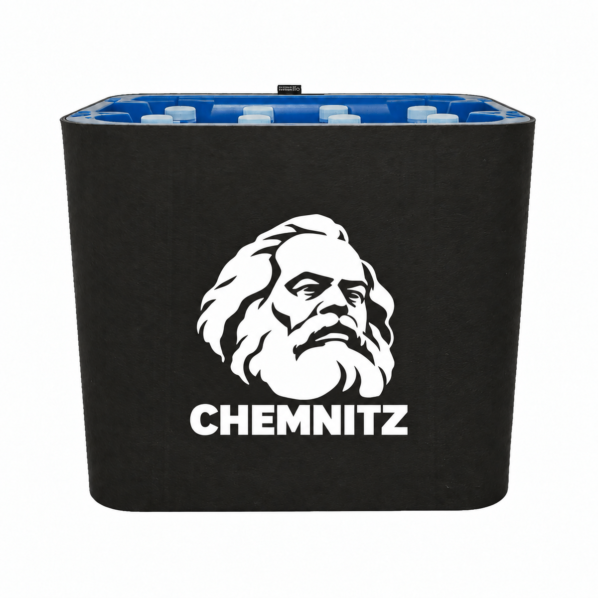 KistenBlende Chemnitz Stadt Silhouette auf Wasserkiste PET